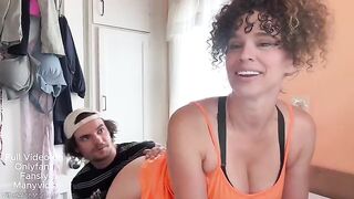 A girl is having fun with her stepdad in an intimate way