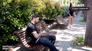 The girl was fucked on the street by a stranger with a huge cock in this raw amateur video