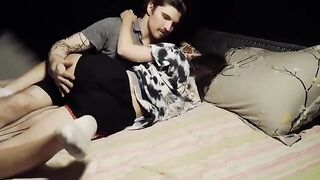 The best position for a gentle and intense experience, face-down on a sheet