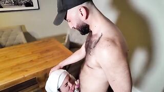 An 18-year-old girl is having fun with two guys