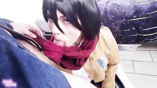 Mikasa Ackerman was hit from behind and her sweet pussy was taken