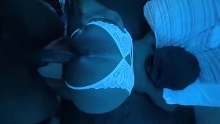 Ebony woman gets fucked hard in doggy style, showcasing raw passion