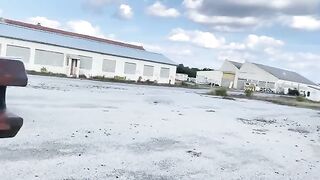 The slut fucks hard in a strange place with a big gun