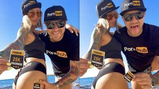 Outdoor sex of Polish couple Owiazks to celebrate 25k Subscribers on Pornhub