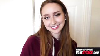 Petite Laney Grey takes a big monster cock in her hairy pussy