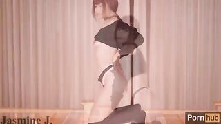 Jasmine J's juicy pussy squirt from the bottom, showcasing her Asian charm