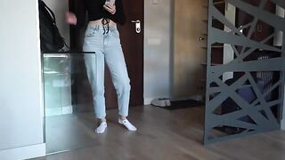 Guy caught watching porn by stepsister, who begs for sex