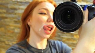 Redhead beauty Kisankanna gets her pussy filled with sperm