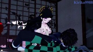 Hentai with demon Daki getting horny and hungry for sex - Demon Slayer
