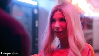 A cute girl secretly fucks in public places like a slut