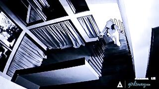 A pervert thief got caught and roughly fucked by Angela White in a steamy Girlsway scene