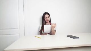 A concerned student drew a dick and got a load on her pussy