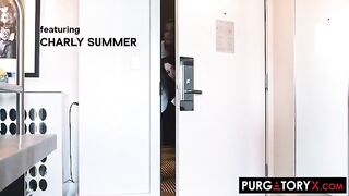 April Olsen and Charly Summer share a steamy room service encounter