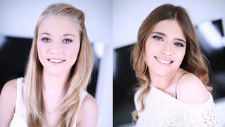 Two cute girls Hannah Hays and Ariel McGwire in a blowjob scene