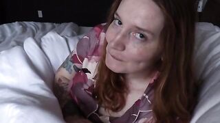 You can enjoy a warm bed with the captivating stepmom in this intimate POV experience