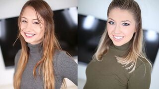 Hot blondie TAYLOR SANDS shows her body and sucks cock in POV